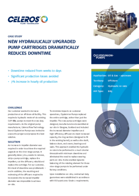 New Hydraulically Upgraded Pump Cartridges Dramatically Reduces Downtime